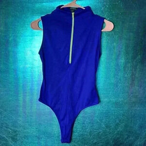 “Wild Fable blue zip-up bodysuit onsie, size XS.
